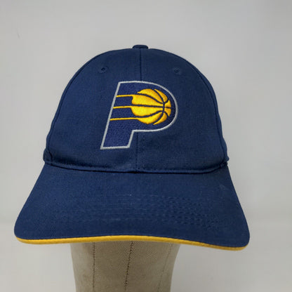 Main Gate Men's Strapback Hat Blue Yellow OSFM Embroidered Logo Indiana Pacers