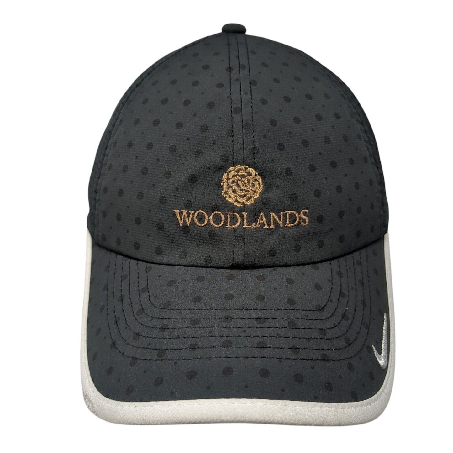 Woodlands Strapback Hat Black One Size Polka Dot Embroidered Nike Golf