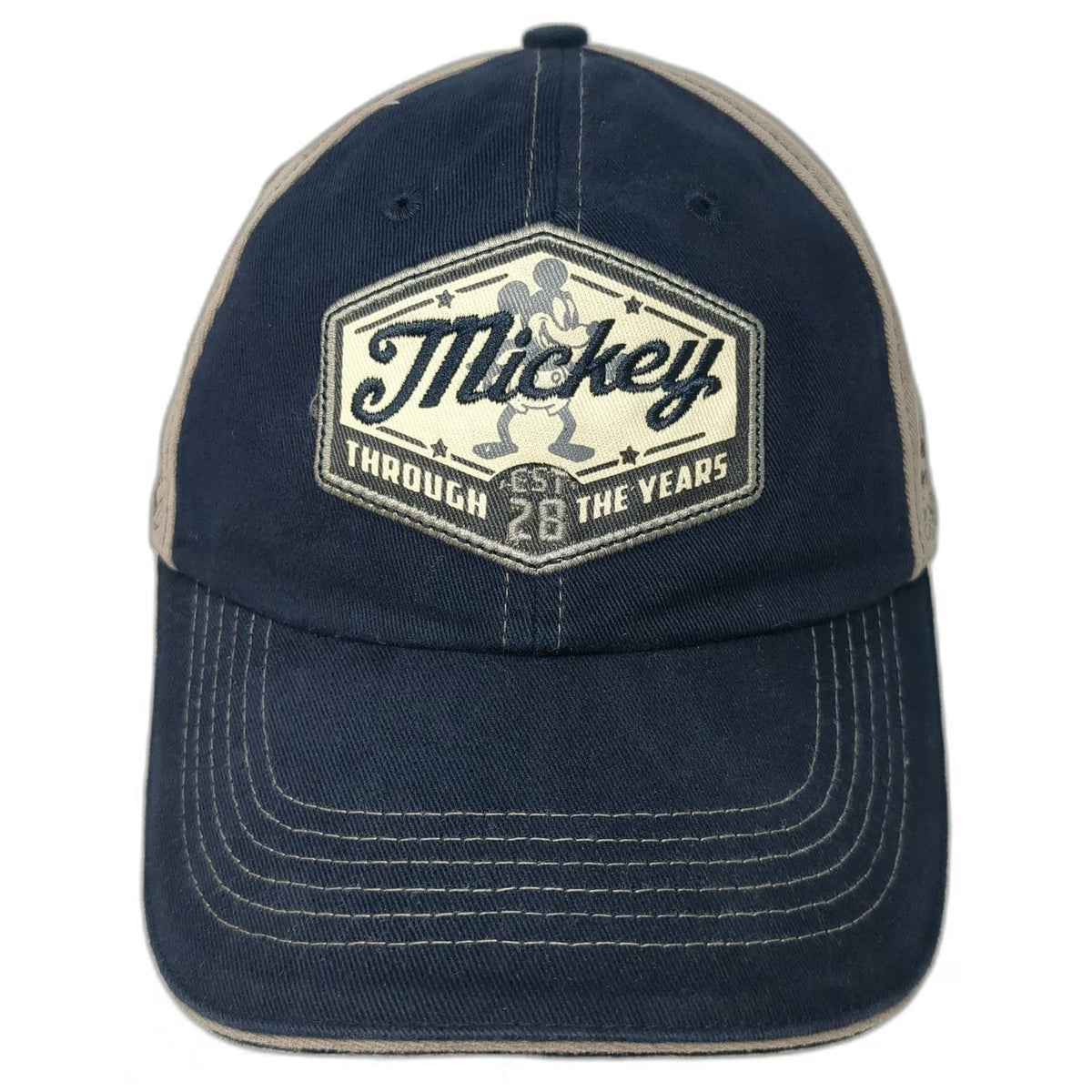 Disney Parks Mickey Mouse Years Blue Beige Baseball Cap One Size Hat Strapback