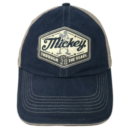 Disney Parks Mickey Mouse Years Blue Beige Baseball Cap One Size Hat Strapback