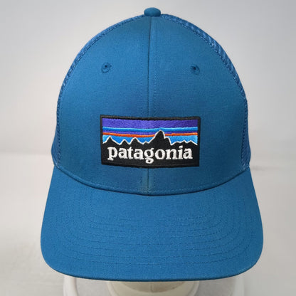 Patagonia Trucker Hat Blue One Size Mesh Back Snapback Fitz Roy Mountain