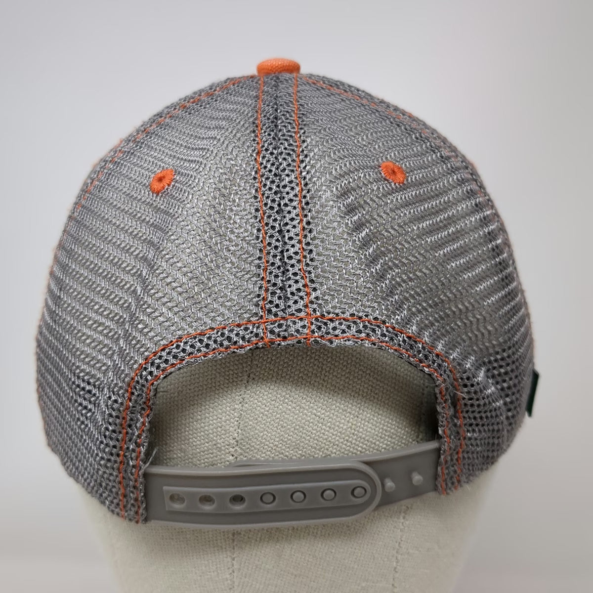 Legacy Trucker Hat Orange Gray One Size Mt Rainier Washington Mountain Mesh