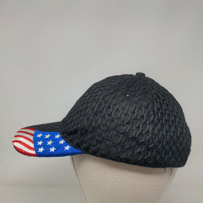 Pow Mia You Are Not Forgotten Strapback Hat Black OSFA USA Flag Patriotic