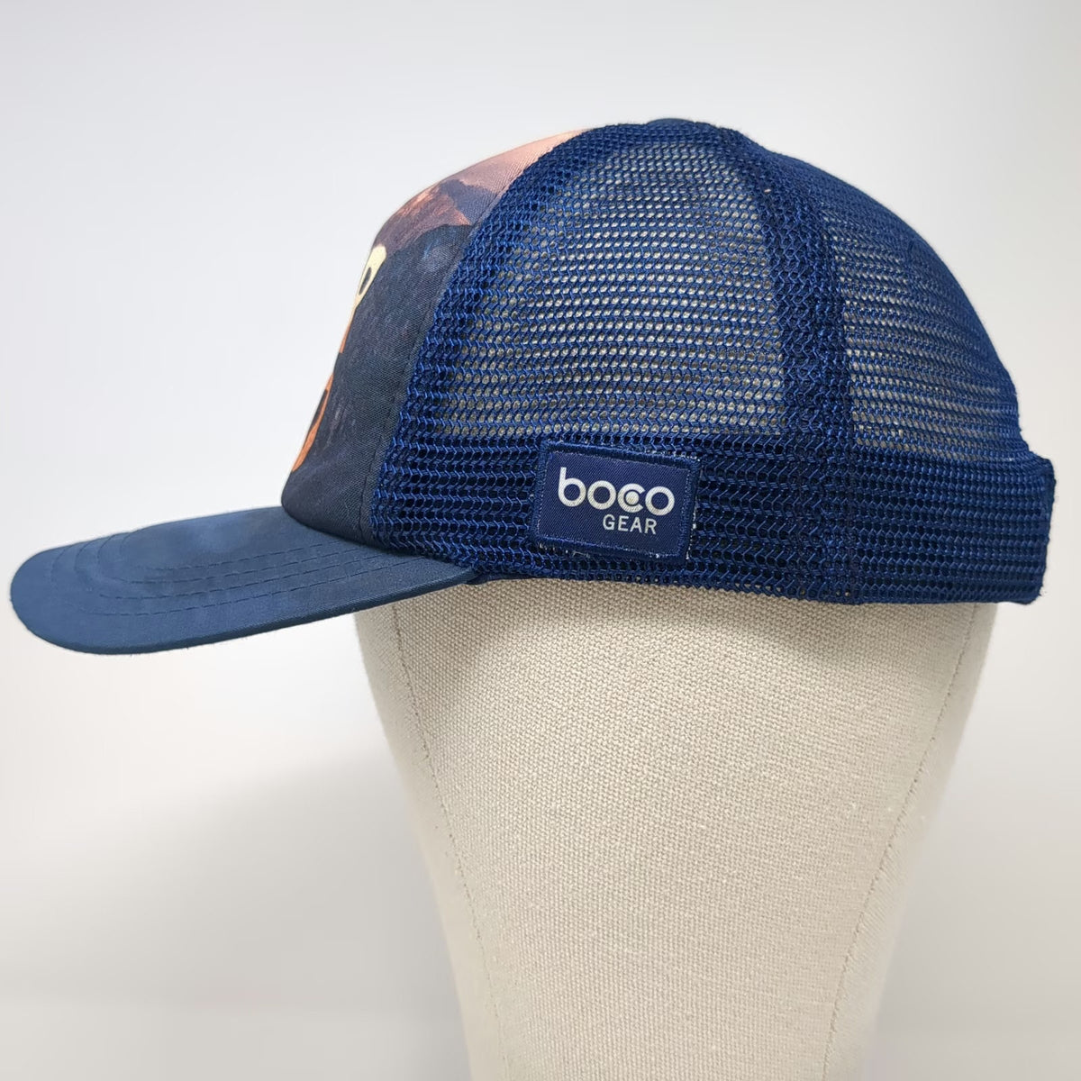 Boco Gear Trucker Hat Blue One Size Our Wild Mountain Graphic Wilderness Society
