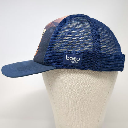 Boco Gear Trucker Hat Blue One Size Our Wild Mountain Graphic Wilderness Society