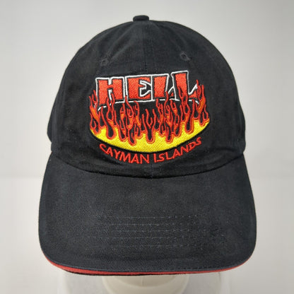 Hell Cayman Islands Slideback Hat Black One Size Adjustable Embroidered Cotton