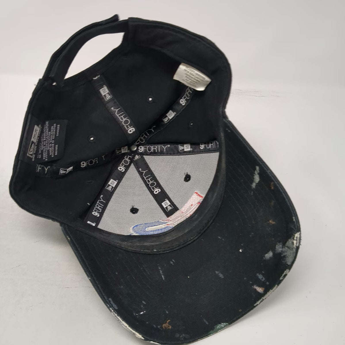 New Era Baseball Cap Black One Size FP Logo Embroidered Strapback Patriotic Hat