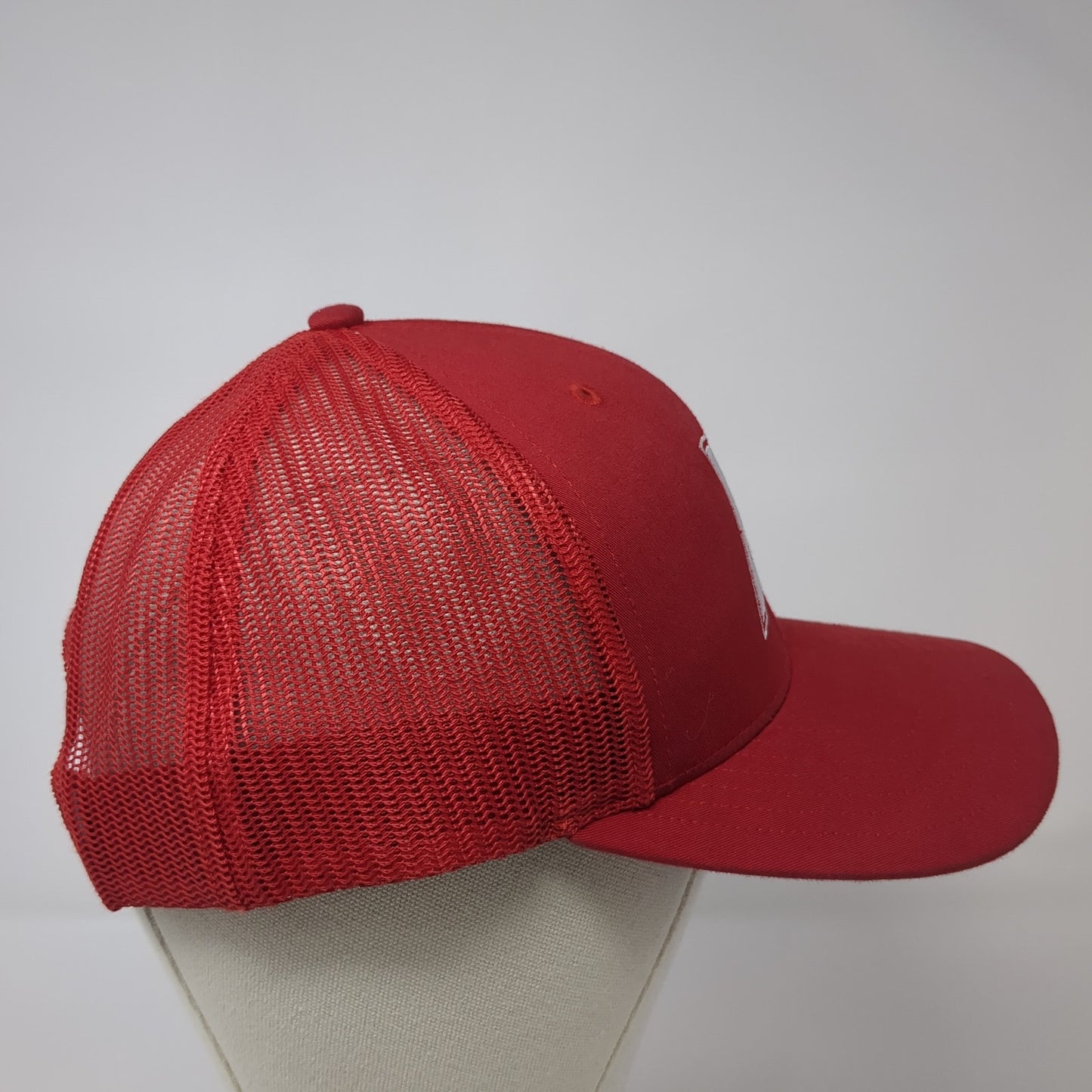E Snapback Trucker Hat Red One Size Adjustable Mesh Back 6 Panel Richardson