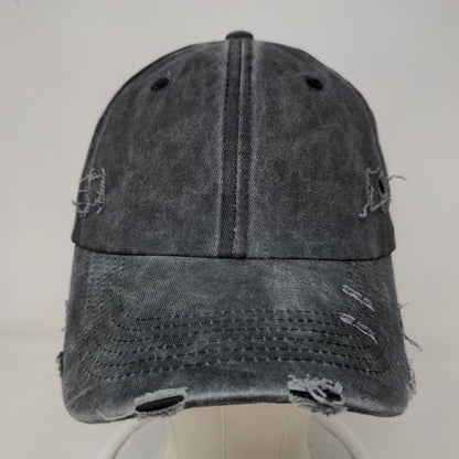 Unbranded Men's Strapback Hat Gray 100% Cotton Blank Distressed 100% Cotton