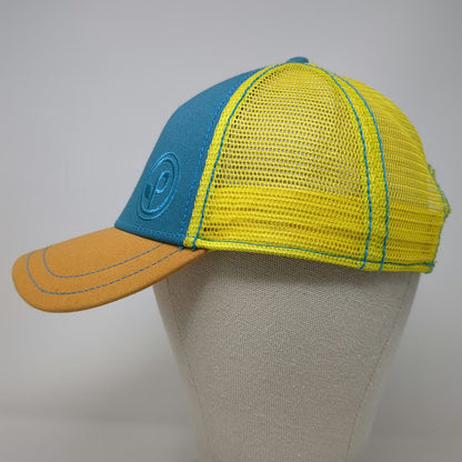 Pistil Trucker Hat Blue Yellow Orange One Size Mesh Snapback Logo Stitching