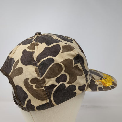 Ducks Unlimited Idaho Falls Camo Snapback Hat Brown Beige Oak Leaves Hunt VTG