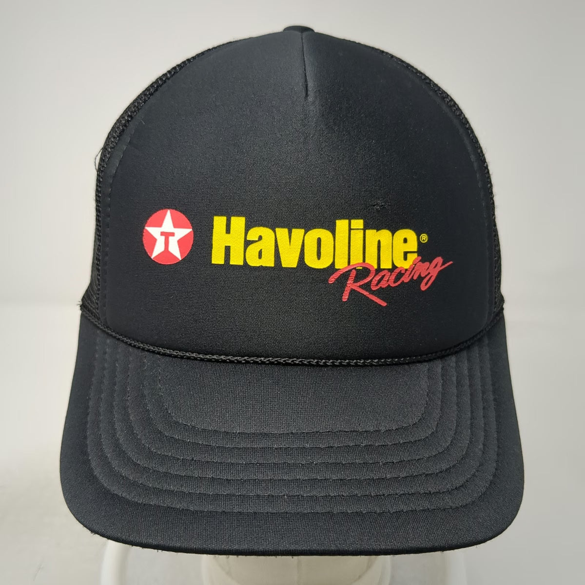 Swingster Trucker Hat Black One Size Havoline Racing Texaco Mesh Snapback