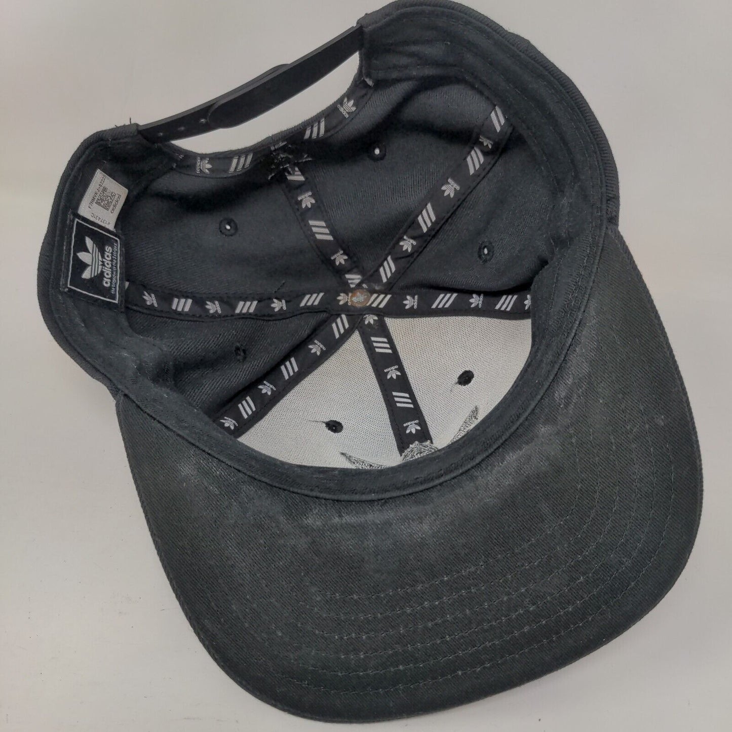 Adidas Snapback Hat Gray One Size Adjustable Embroidered Trefoil 6 Panel