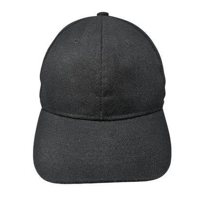 Unbranded Strapback Hat Black One Size Solid Adjustable Blank Vent Holes