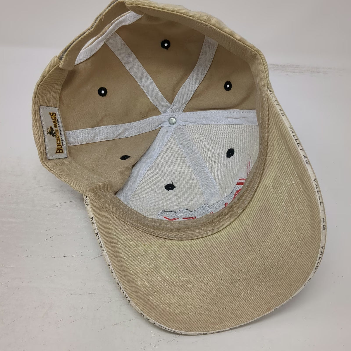 Bucks Bags Valley Agronomics Beige Baseball Cap One Size US Flag Logo Hat