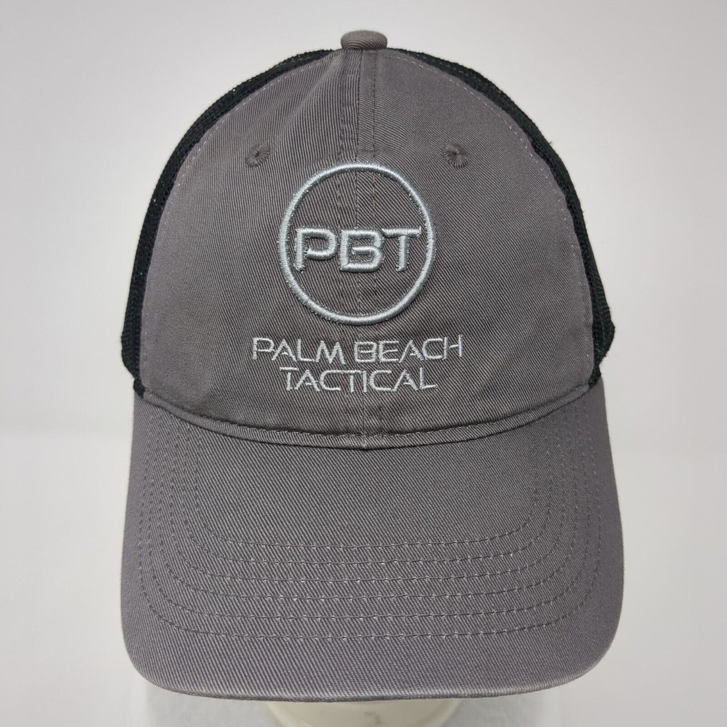 PBT Palm Beach Tactical Strapback Trucker Hat Gray One Size Mesh Back