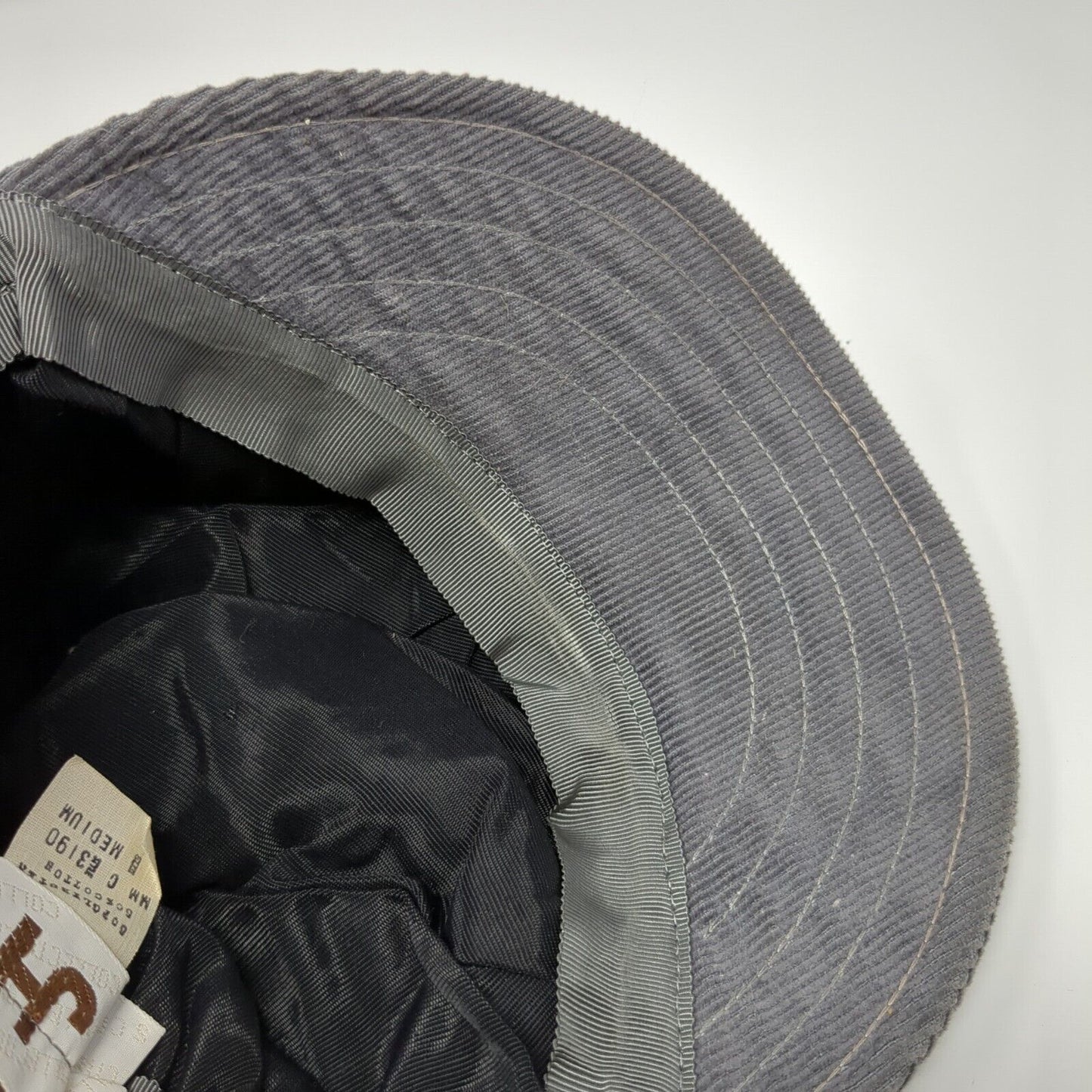JH Stretch Fitted Newsboy Cap Hat Gray Medium Corduroy Blank Outdoor