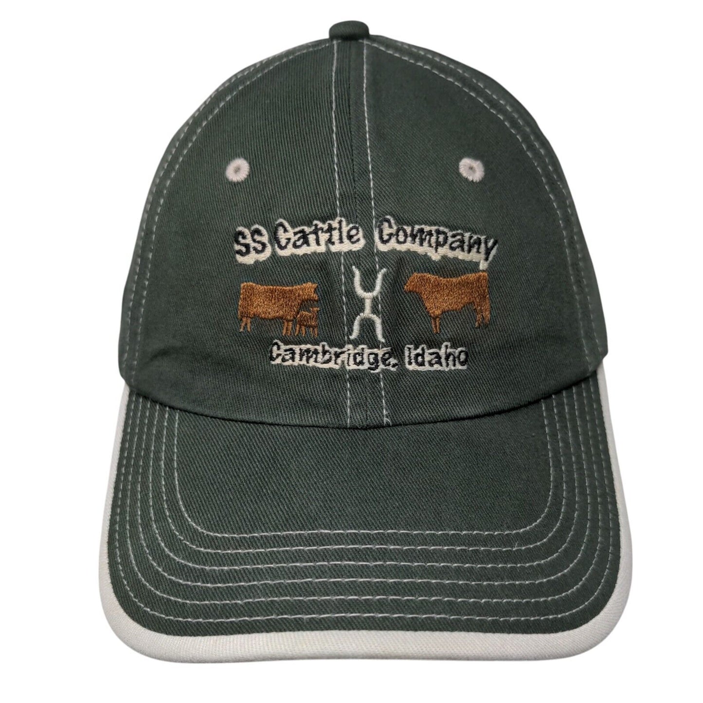SS Cattle Company Cambridge Idaho Strapback Hat Green OSFA Port Authority Cotton