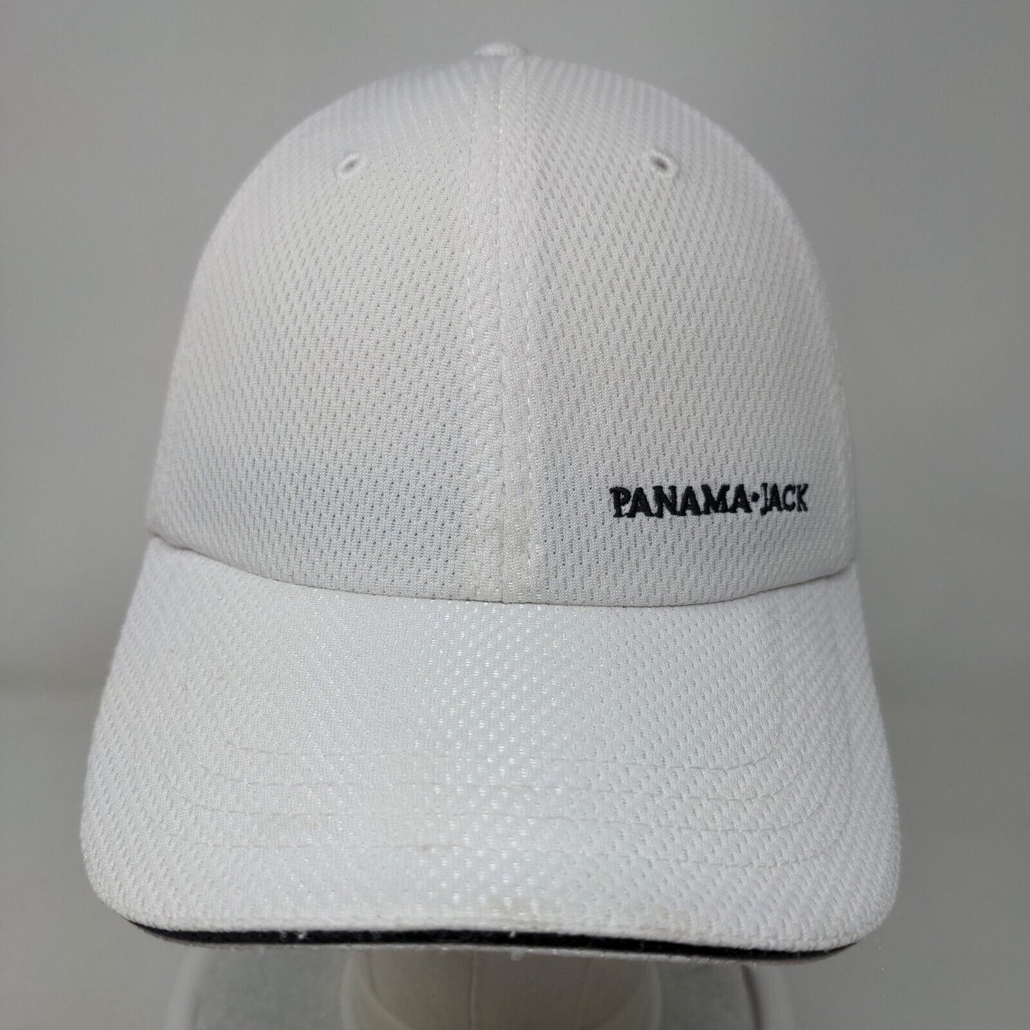 Panama Jack Strapback Hat White OSFM Adjustable Embroidered Breathable Mesh