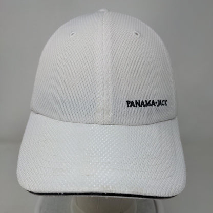Panama Jack Strapback Hat White OSFM Adjustable Embroidered Breathable Mesh