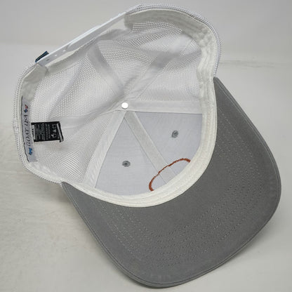 GOAT USA Trucker Hat Gray White One Size Leather Patch Mesh Back Snapback Cap
