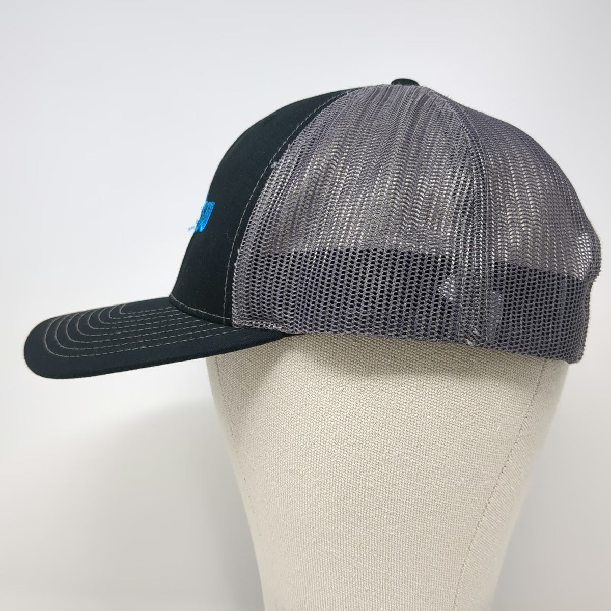 Richardson 112 Trucker Hat Black One Size Komatsu Blue Logo Mesh Back Snapback