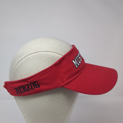 Mustangs Strapback Visor Hat Red One Size Adjustable Embroidered BWM