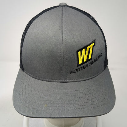 Pacific Headwear Trucker Hat Gray One Size Western Trailers Mesh Back Snapback