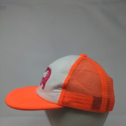 Cali Bear Snapback Mesh Back Trucker Hat Orange One Size Embroidered