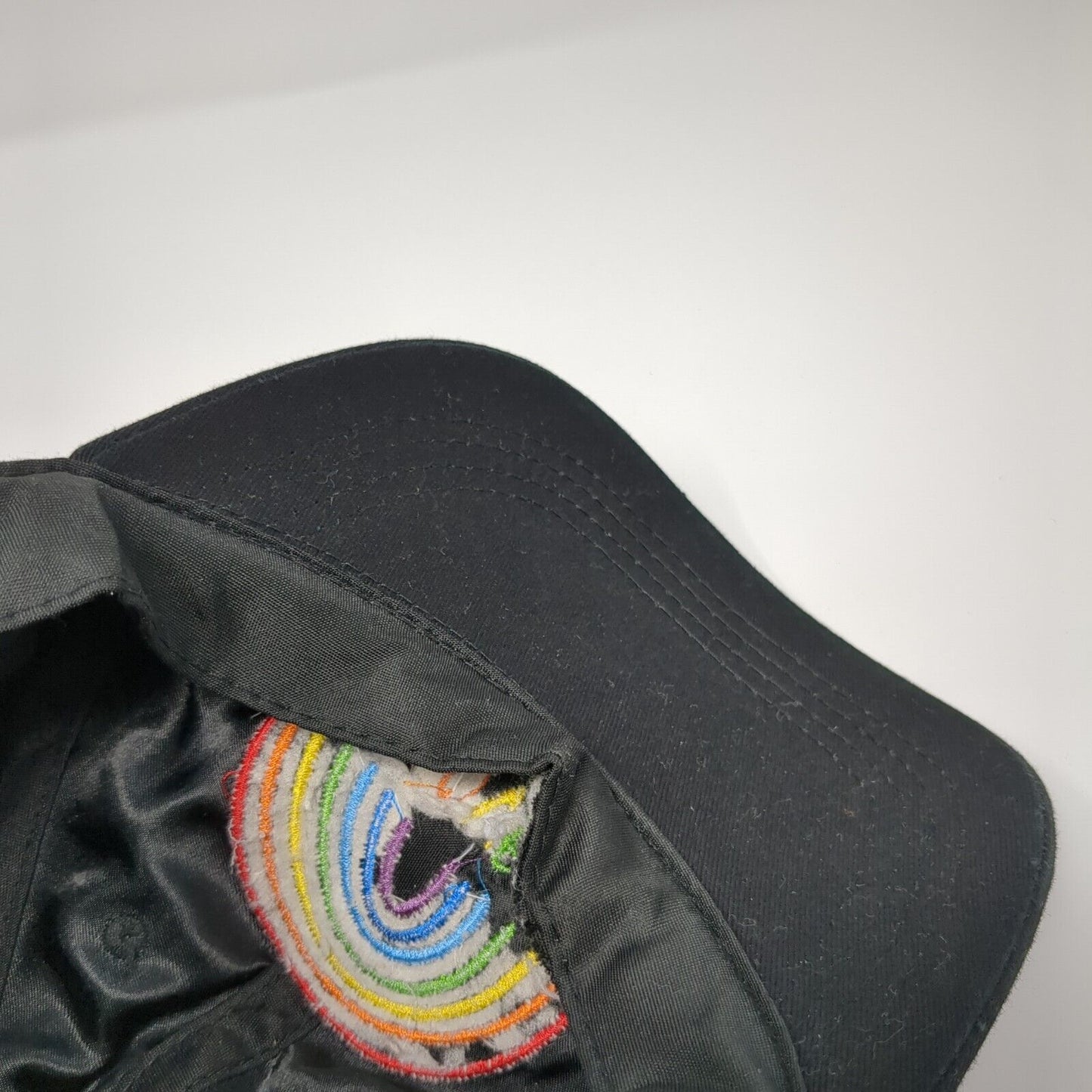 Rainbow Love Snapback Hat Black One Size Adjustable Solid Embroidered