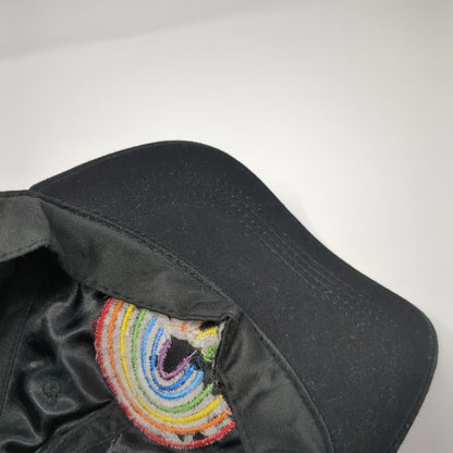 Rainbow Love Snapback Hat Black One Size Adjustable Solid Embroidered