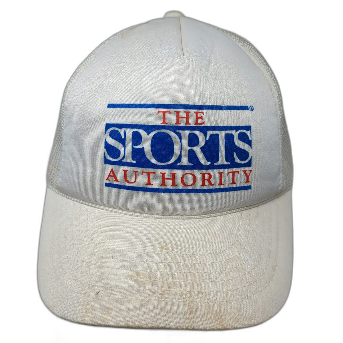 The Sports Authority Trucker Hat White OSFM Snapback Mesh Sporting Goods Logo
