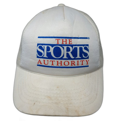 The Sports Authority Trucker Hat White OSFM Snapback Mesh Sporting Goods Logo