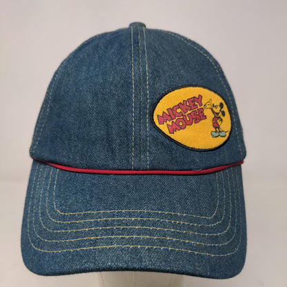 Disney Boy's Strapback Hat Blue Size OS Embroidered Mickey Mouse Logo Denim