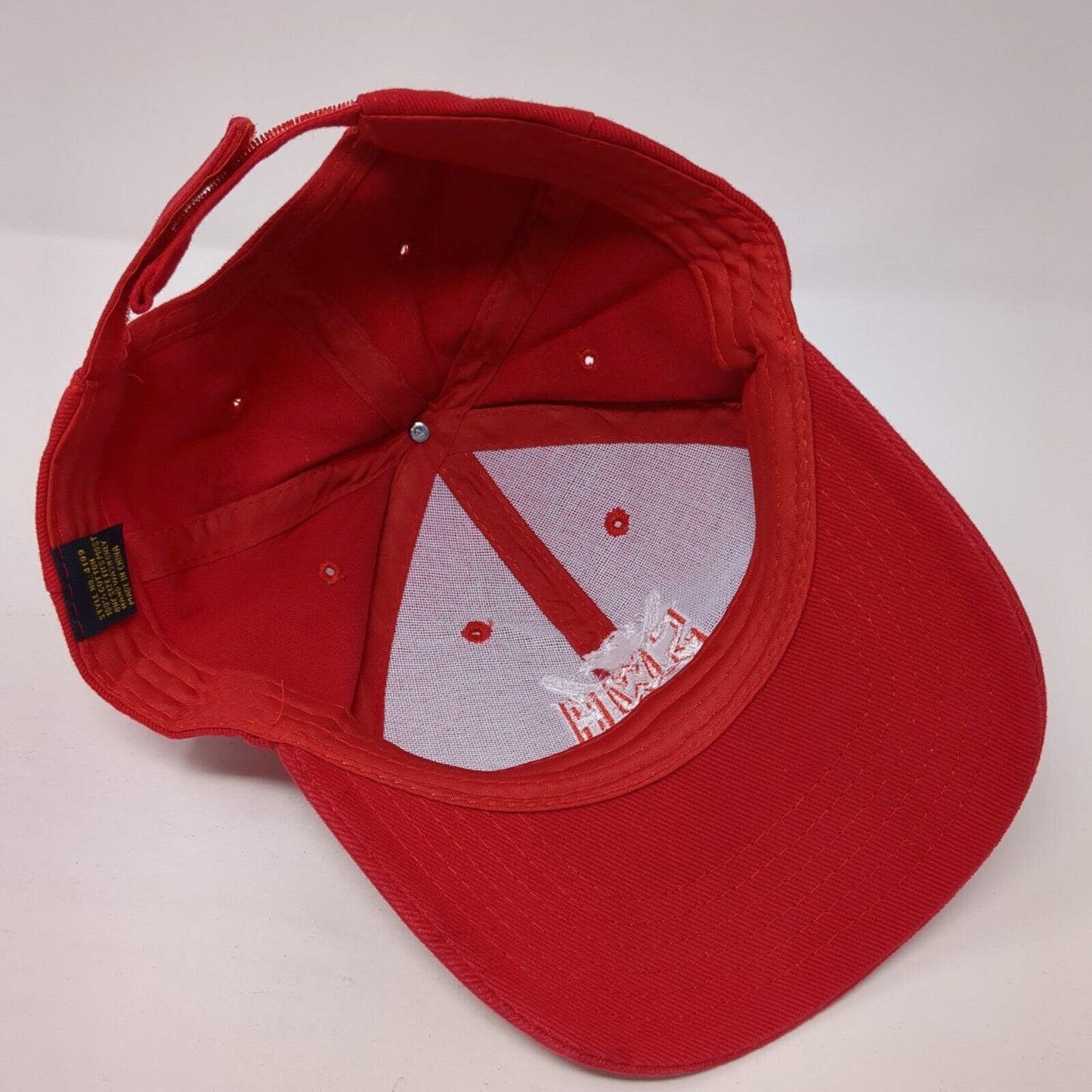 SWA Strapback Hat Red One Size Adjustable Embroidered Outdoor 6 Panel