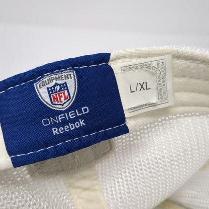 Dallas Cowboys NFL Reebok Cap White Blue XL Mesh Back Onfield Stretch Fit Logo