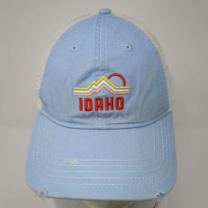 Idaho Slideback Hat Blue One Size Adjustable Distressed Mesh Back Home Free