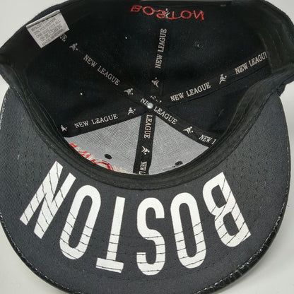 New League Boston Snapback Black One Size Faux Snakeskin Brim Underbrim Hat