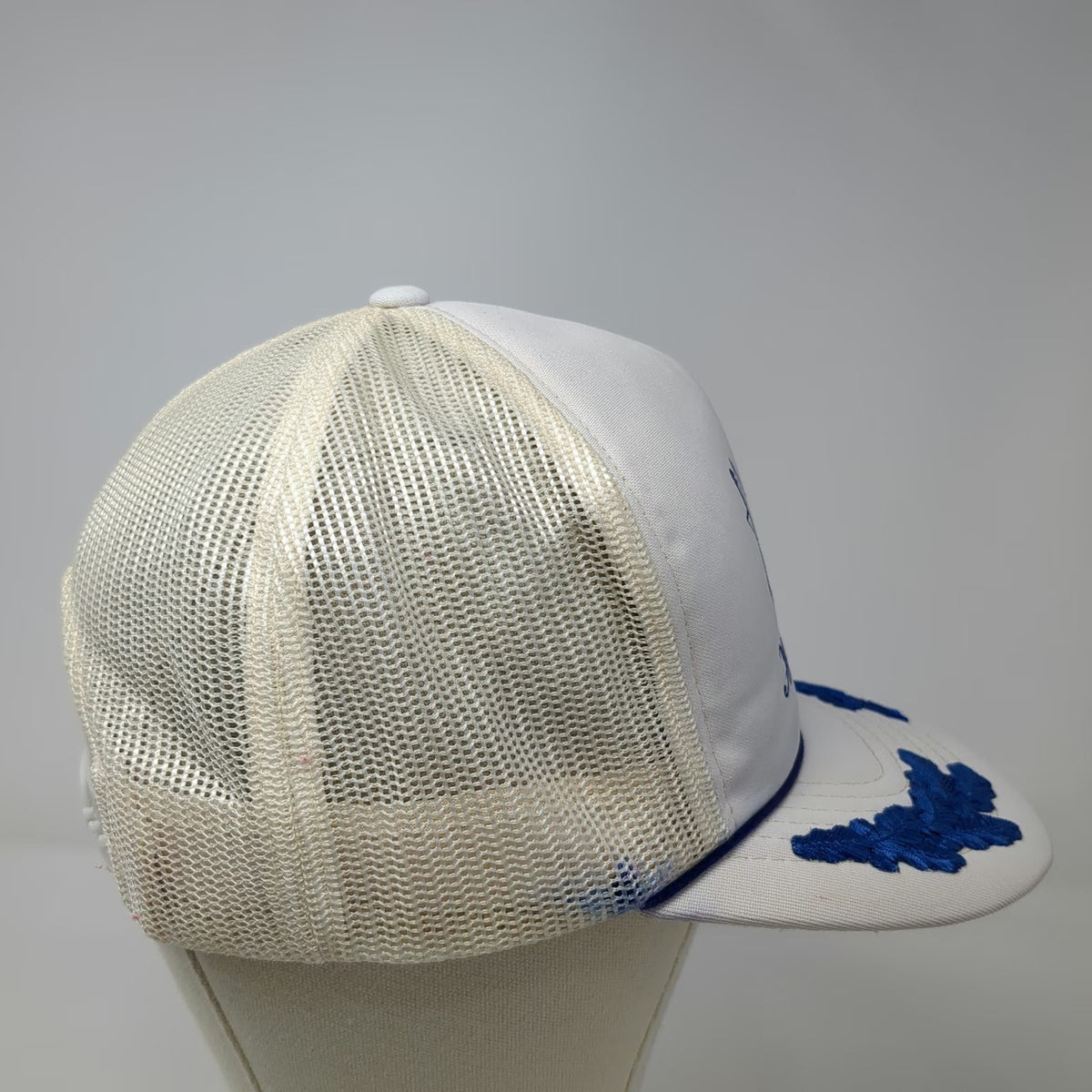 Yupoong Trucker Hat White Blue One Size Branson MO Ozark Music Hall Fame Banjo
