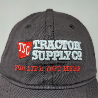 Tractor Supply Co Men's Slideback Hat Gray Adjustable Embroidered Logo Cotton