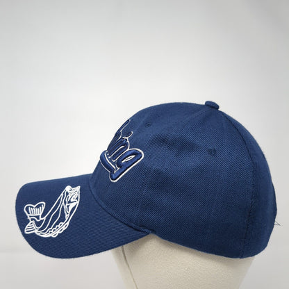 Fishing Strapback Hat Blue One Size Adjustable Embroidered 6 Panel