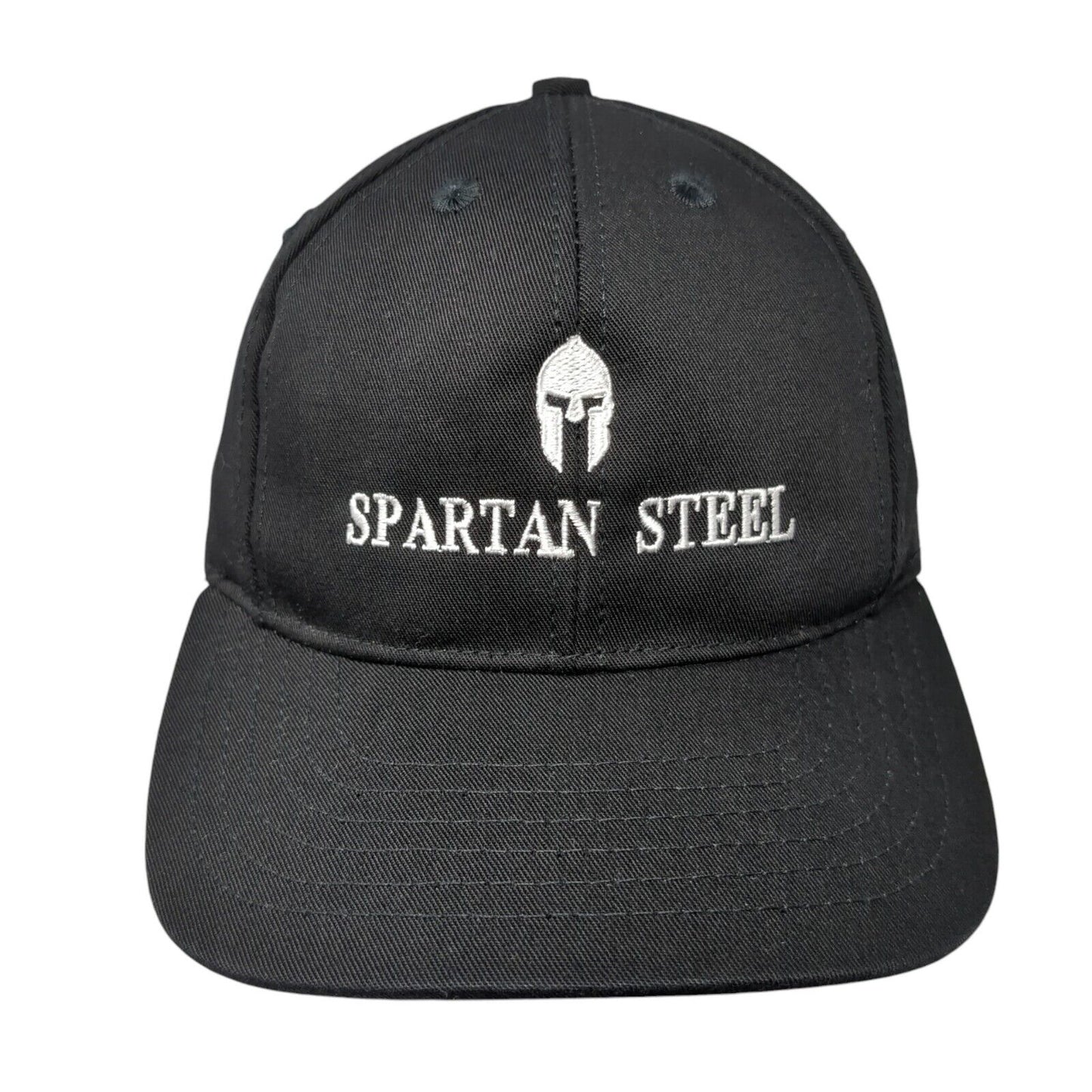 Spartan Steel Snapback Hat Black One Size Adjustable Embroidered Cap America