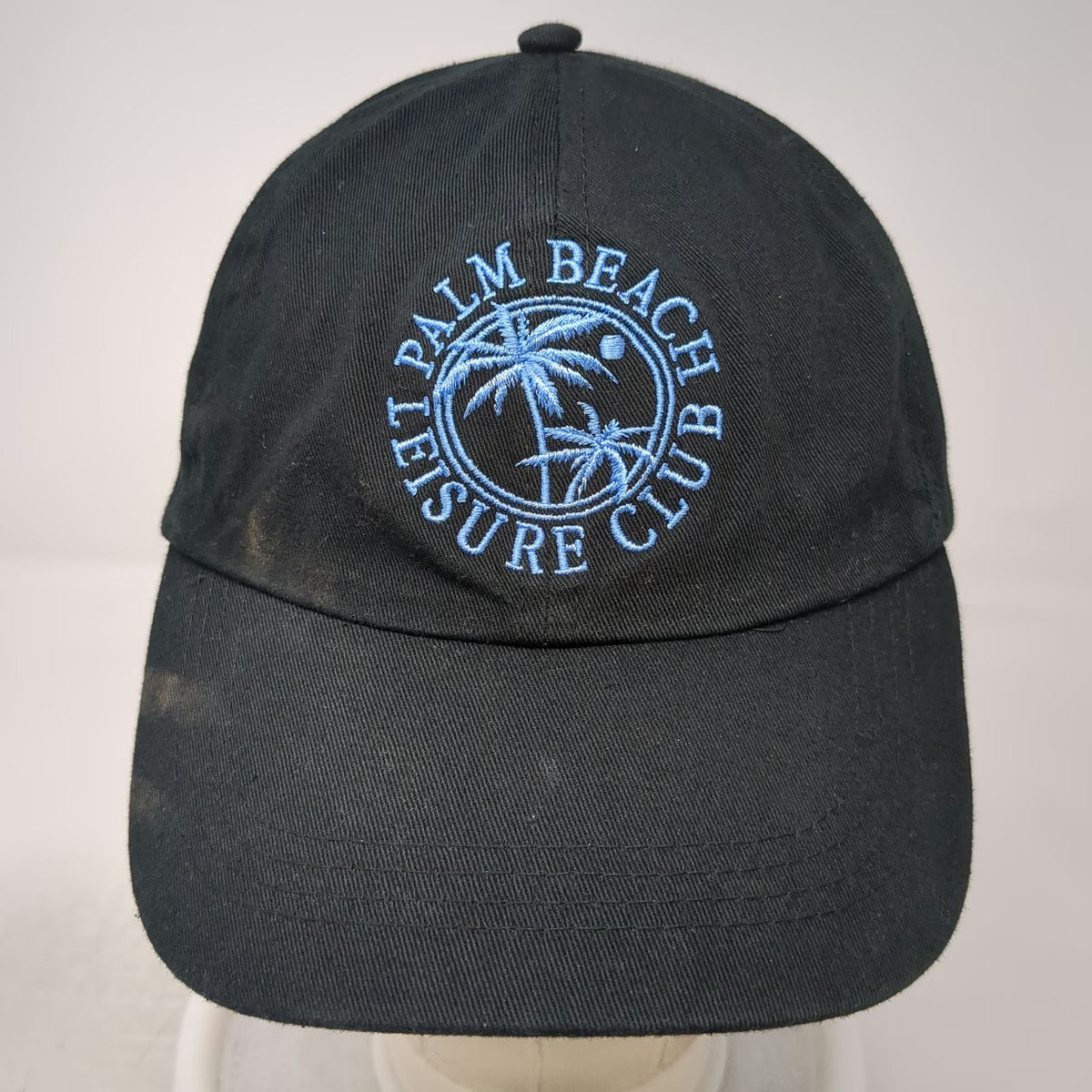 Baseball Cap Black One Size Palm Beach Leisure Club Embroidered Slideback Hat