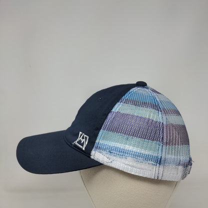 Avalanche Snapback Mesh Back Trucker Hat Blue One Size Striped 6 Panel