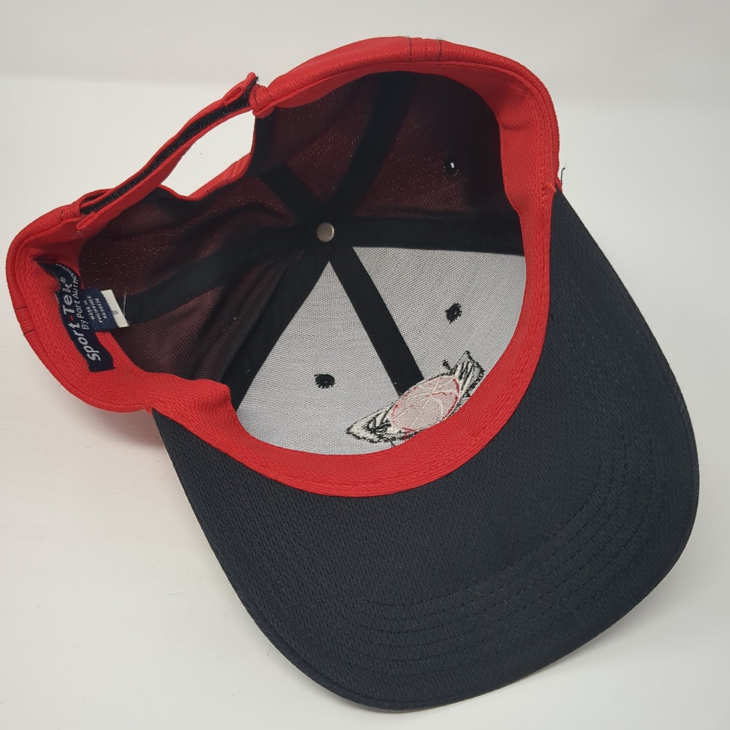 Sport-Tek By Port Authority Strapback Hat Red One Size Embroidered Logo