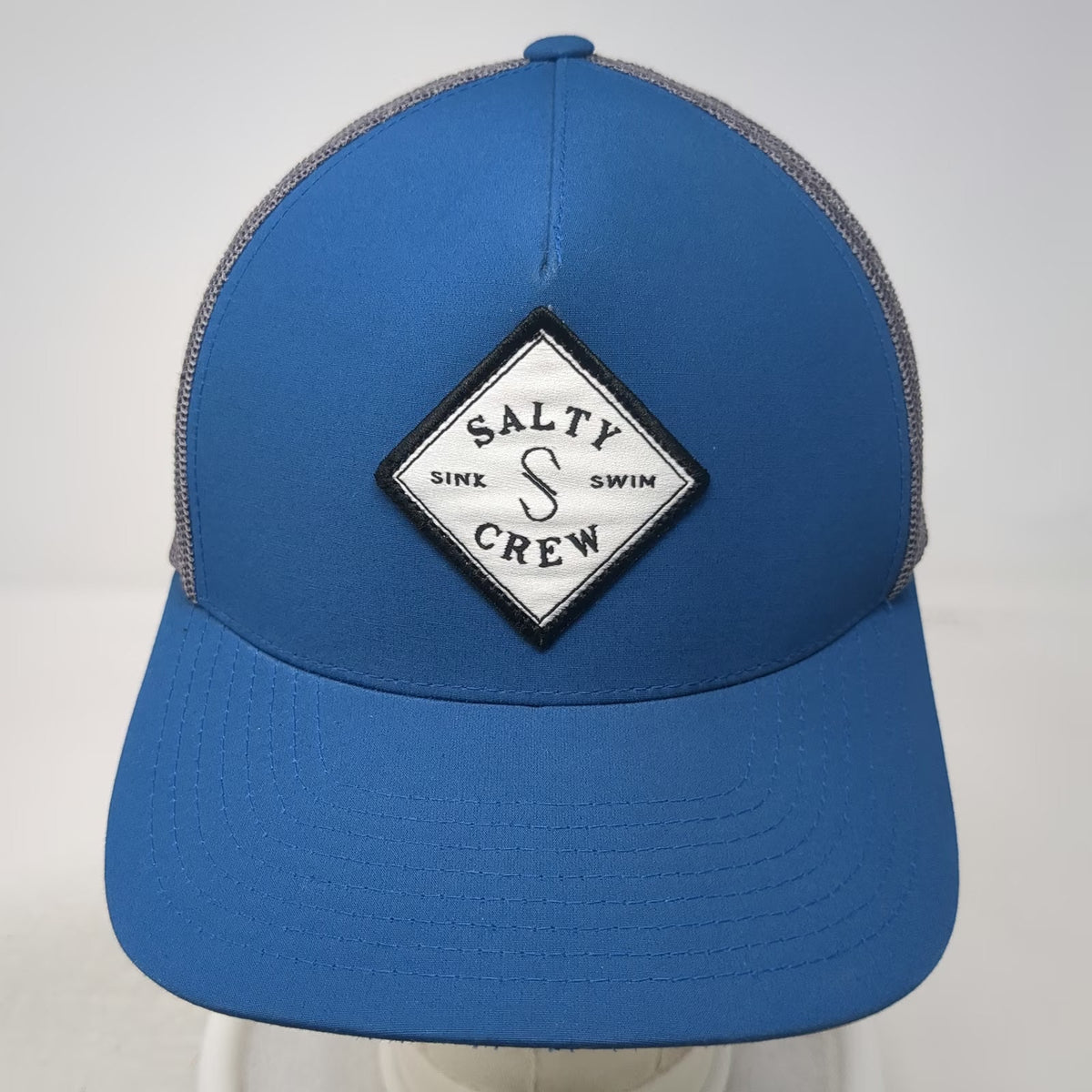 Salty Crew Trucker Hat Blue One Size Sink Swim S Hook Patch Mesh Back Snapback