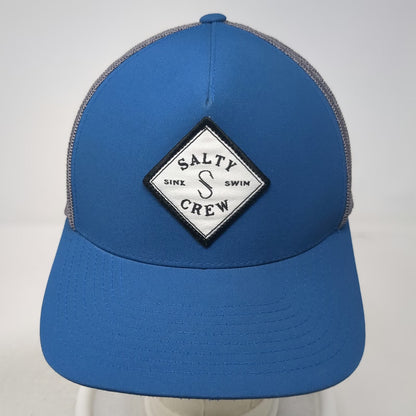 Salty Crew Trucker Hat Blue One Size Sink Swim S Hook Patch Mesh Back Snapback