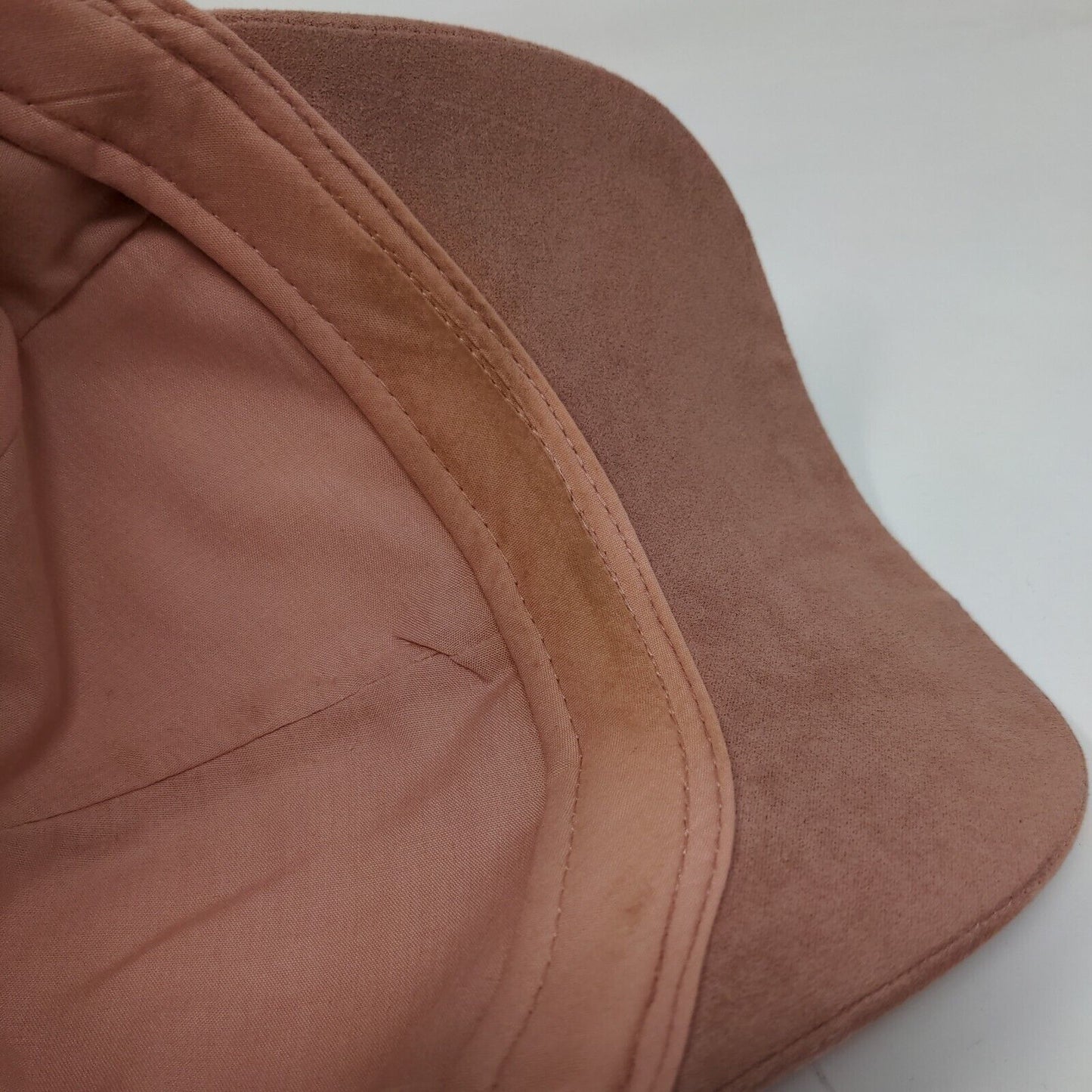 H&M Fitted Hat Pink L/58 Suede Solid Blank Lined Outdoor 6 Panel