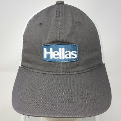 Outdoor Cap Baseball Cap Gray OS Hellas Patch Mesh Back Strapback Hat Blue Logo
