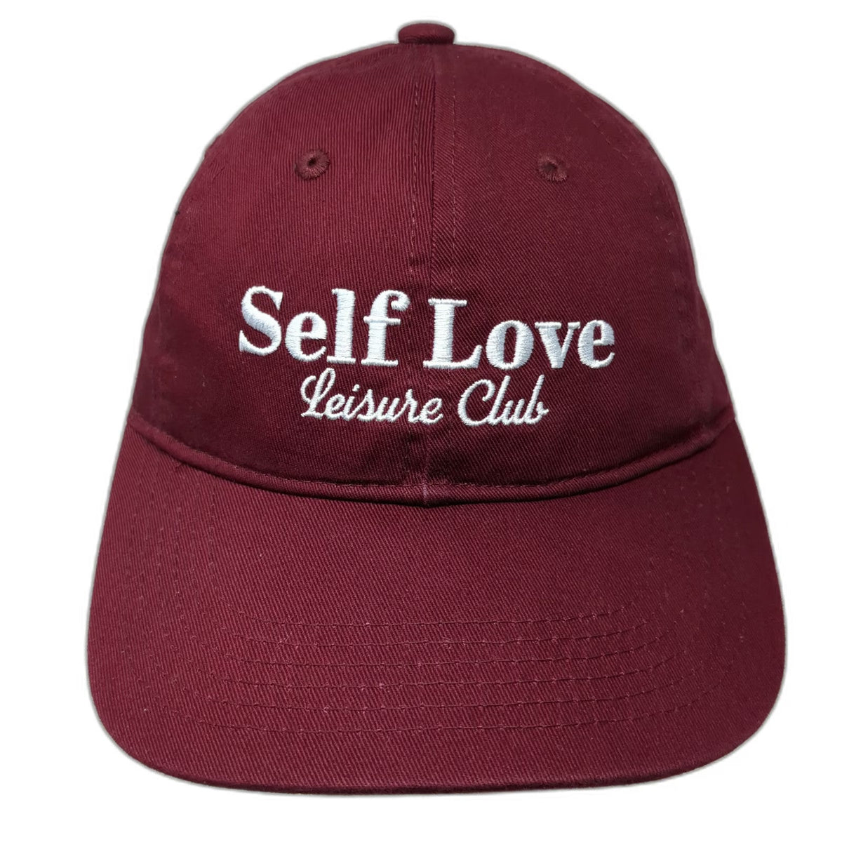 Cotton On Red Baseball Cap One Size Self Love Leisure Club Embroidered Hat